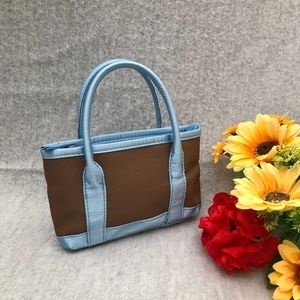NWOT - Blue & Brown Zippered Mini Bag
